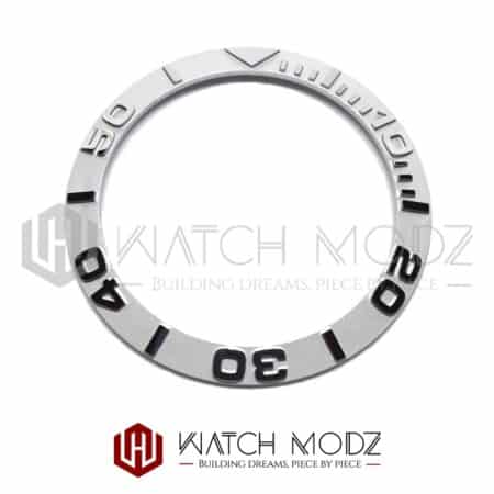 Sloped Bezel Insert: Silver YM Style 3D Numbers