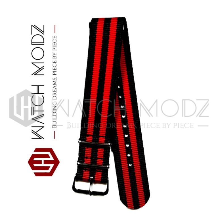 22mm Nato: Red/Black 22mm Nato: Red/Black