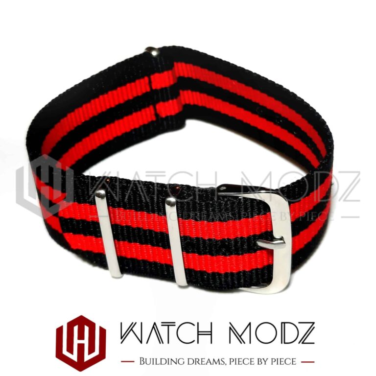 22mm Nato: Red/Black 22mm Nato: Red/Black
