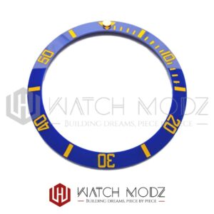 SKX007 Bezel Insert: Blue Sub Gold Numbers