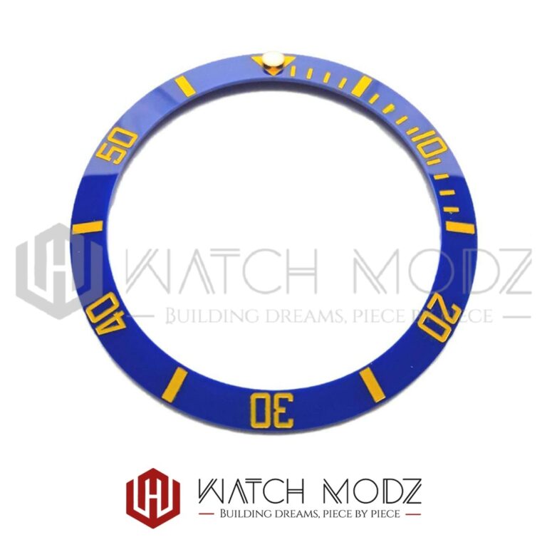 SKX007 Bezel Insert: Blue Sub Gold Numbers