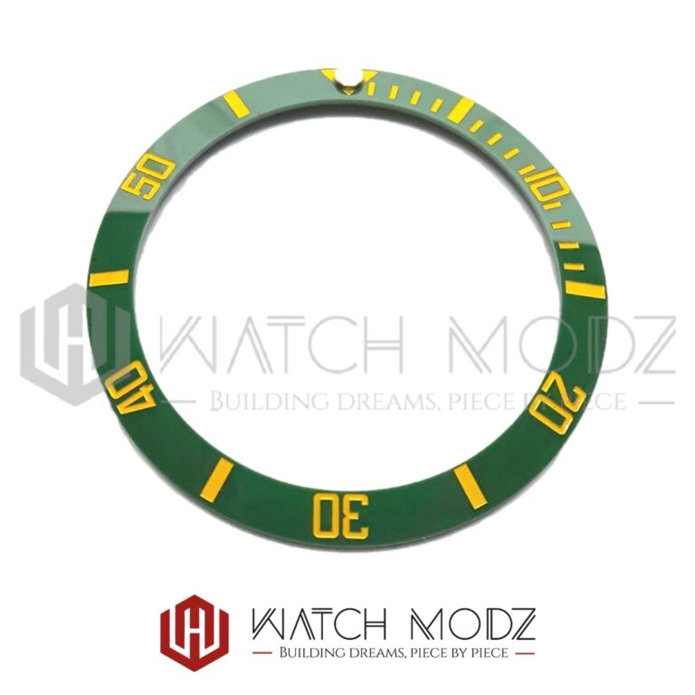 SKX007 Bezel Insert: Green Sub Gold Numbers