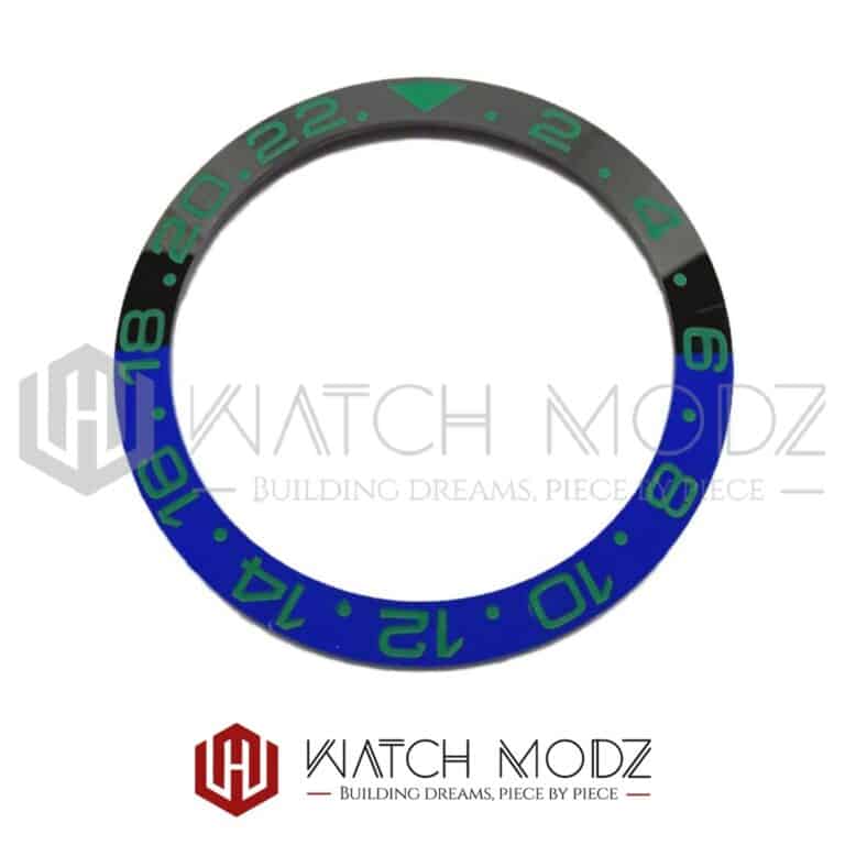 SKX007 Bezel Insert: Batman GMT Green Numbers