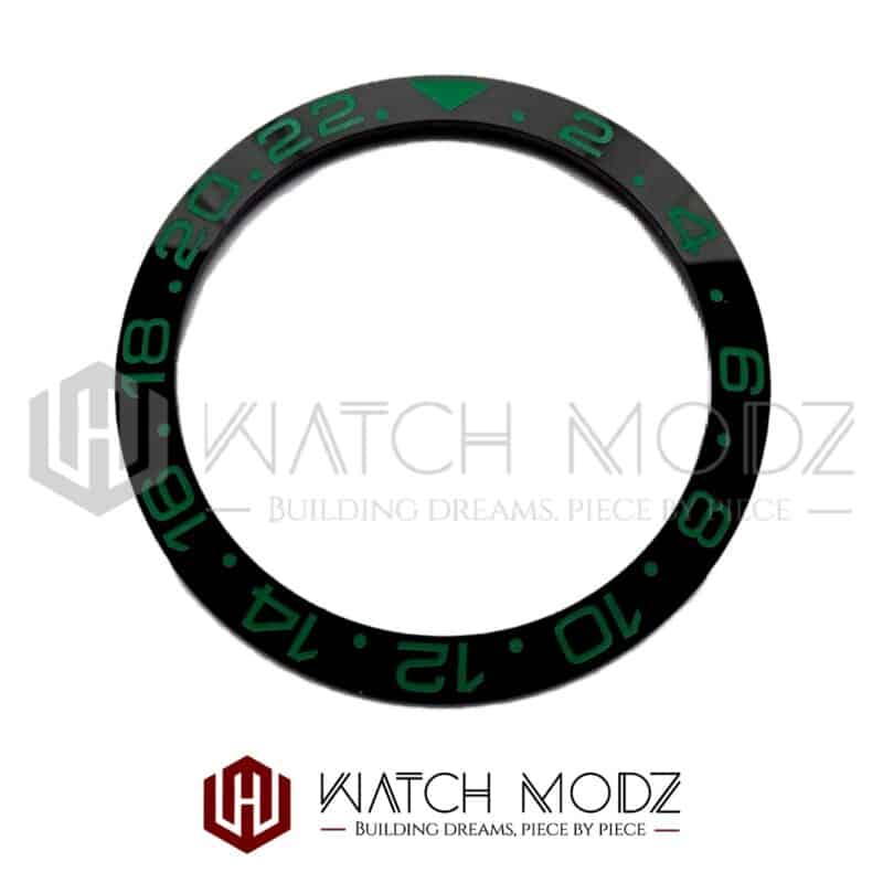 SKX007 Bezel Insert: Black GMT Green Numbers