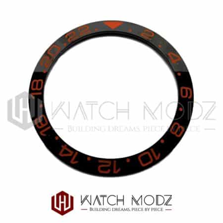 SKX007 Bezel Insert: Black GMT Orange Numbers