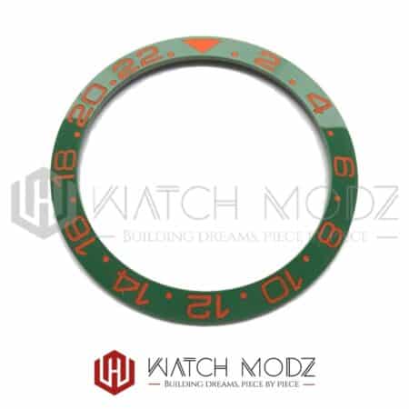 SKX007 Bezel Insert: Green GMT Orange Numbers