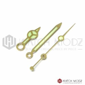 RLSWW Silver GMT Hand Set For Seiko NH34 / 4R34 / SSK Mods – Green Lume, Stainless, US Shipping
