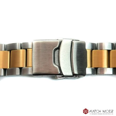 two tone SKX007 gold oyster bracelet clasp - seiko mods