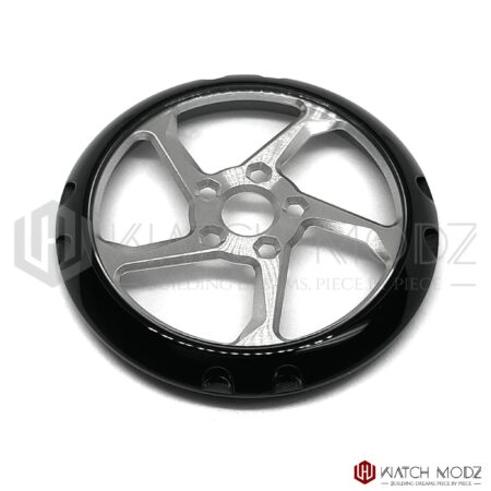 SK007 Case Back: Black & Silver Sapphire Wheel - Seiko Mods