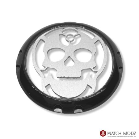 skx007 caseback: black sapphire skull