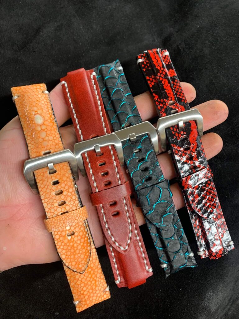 exotic custom watch straps by Leather cre8tions