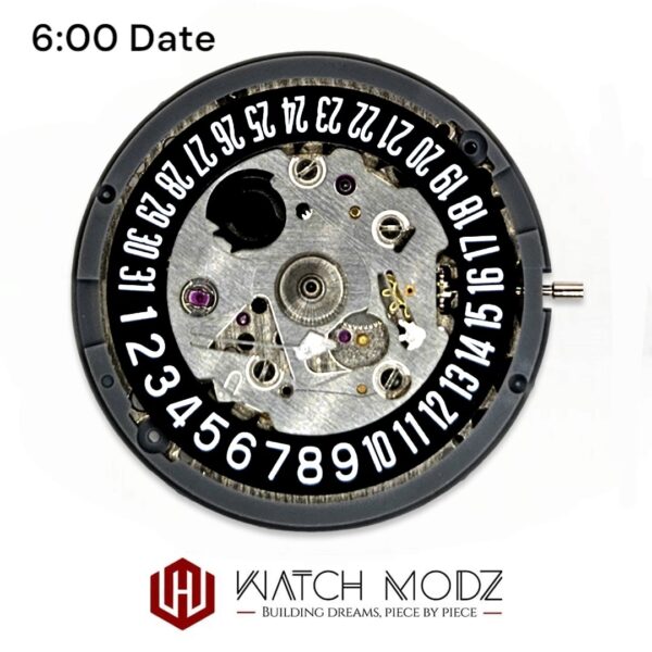 NH35 Movement: Black 6:00 Date