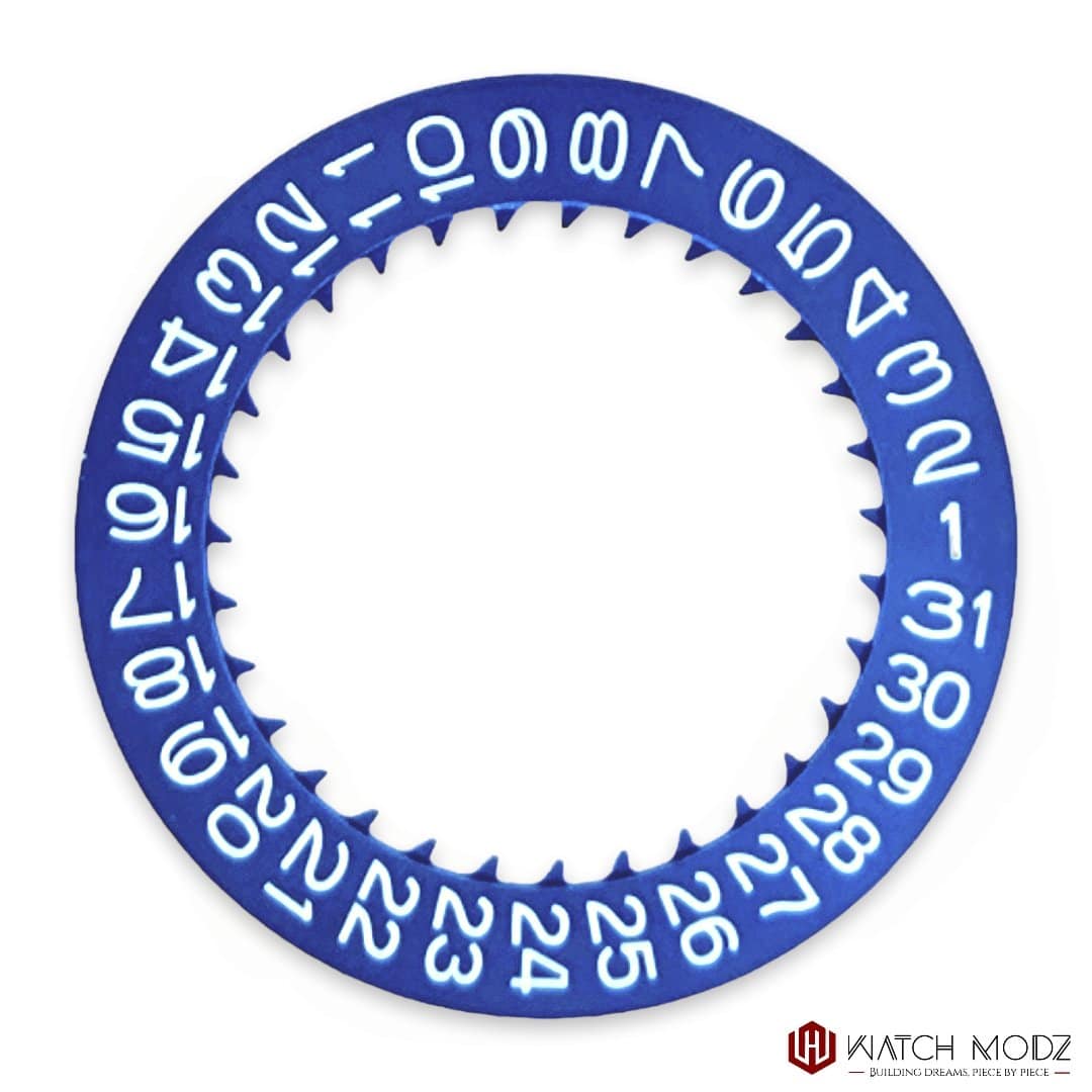 NH35 Date Wheel: Blue with White Numbers