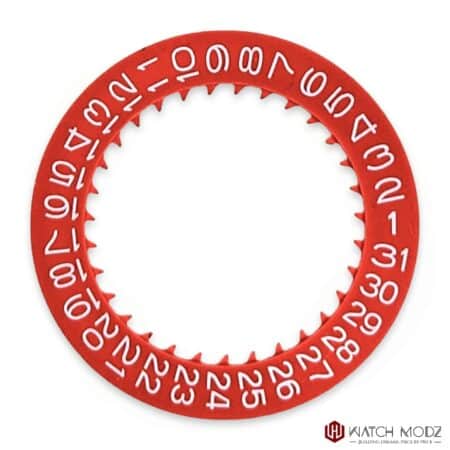 NH35 Date Wheel: Red with White Numbers