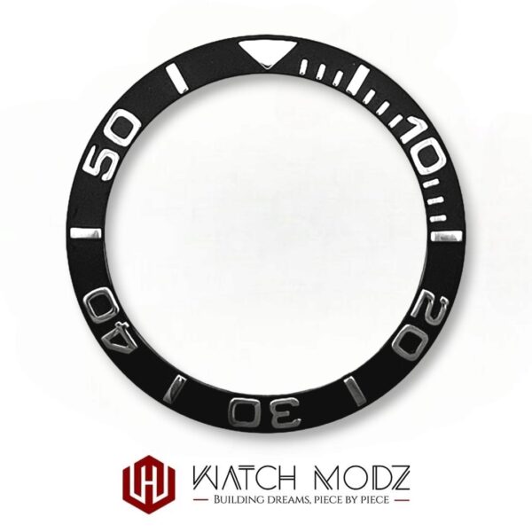 SKX007 Bezel Insert: Black Yachtmaster Silver Numbers