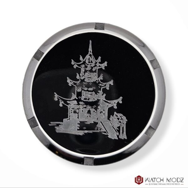 SKX007 Case Back: Silver Japanese Building