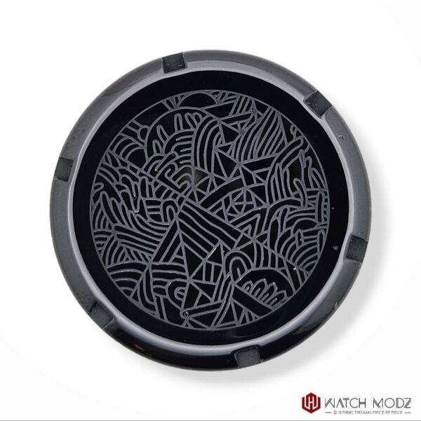 SKX007 Case Back: Black Abstract